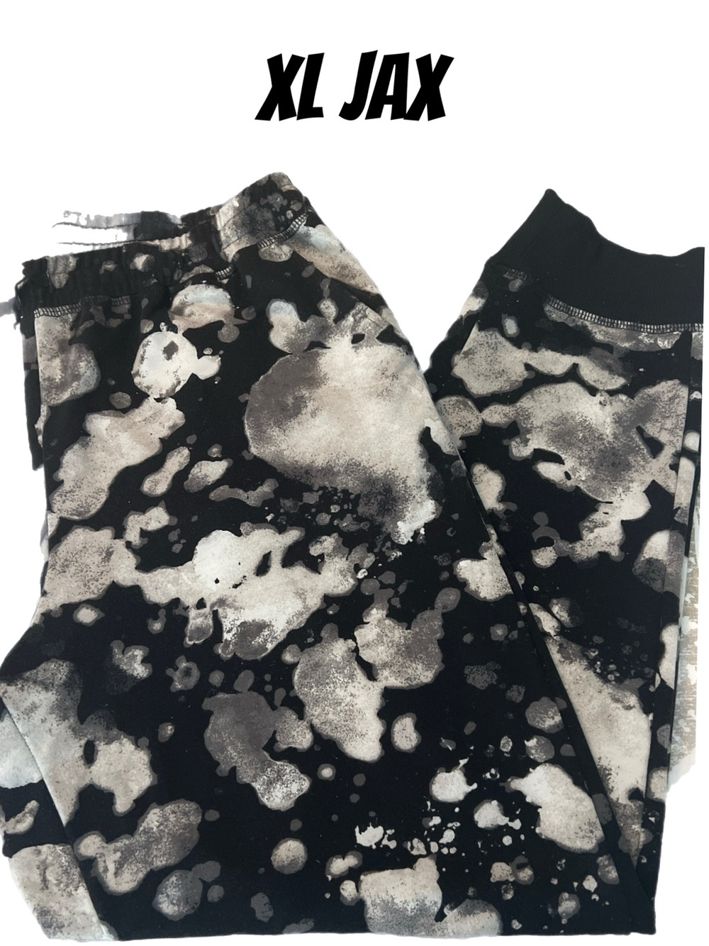LuLaRoe Black & White Bleach-Splash JAX Joggers